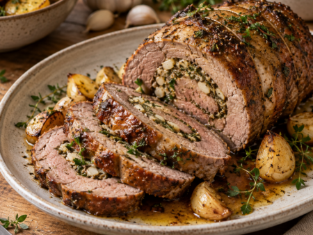 Lamsboutrollade met Knoflook en Majoraan