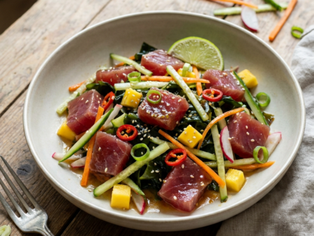 Tropische Tonijnsalade met Wakamé