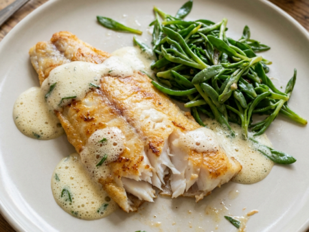 Schelvis met Lamsoren en Béarnaiseschuim