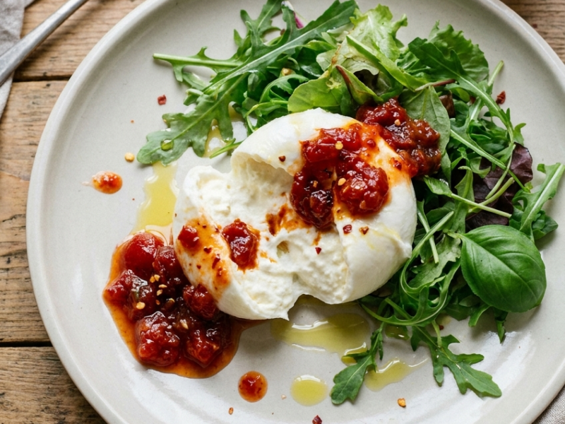 Mozzarella en Tomatenjam Salade