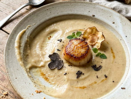 Aardperencrème met Truffel en Coquille