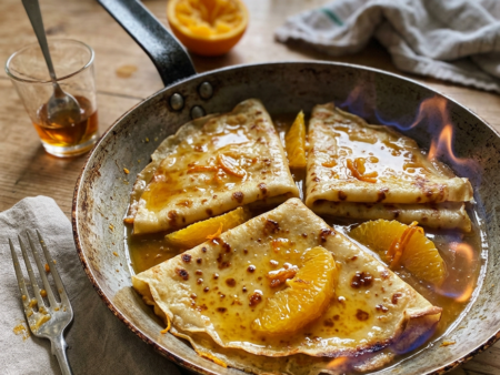 Crepes Suzette met Sinaasappel en Grand Marnier
