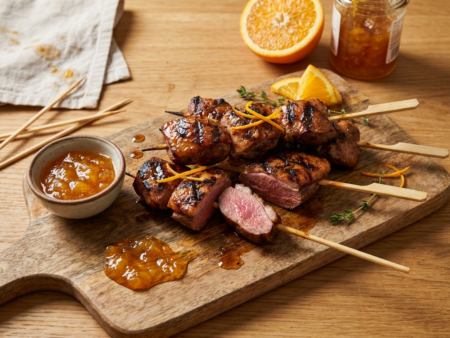 Eendenborstspiesjes met Sinaasappelmarmelade