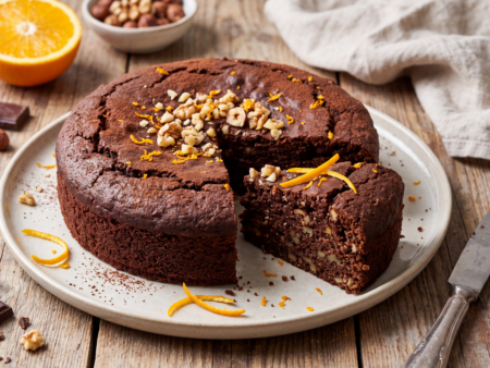 Glutenvrije Chocoladecake met Noten en Sinaasappel