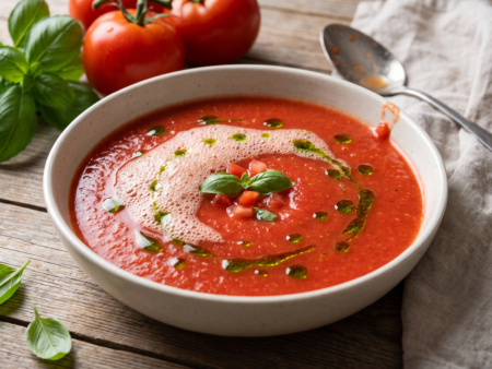 Gazpacho met Tomaat en Basilicumolie