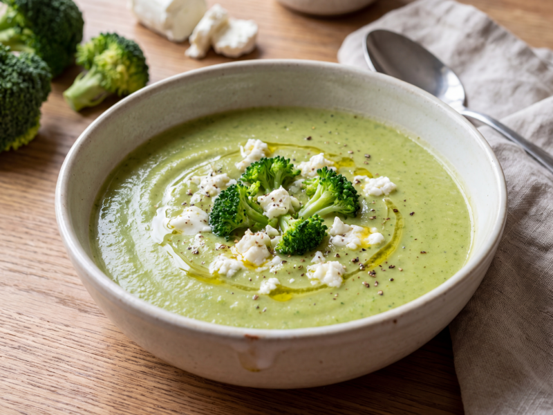 Romige Broccolisoep met Geitenkaas