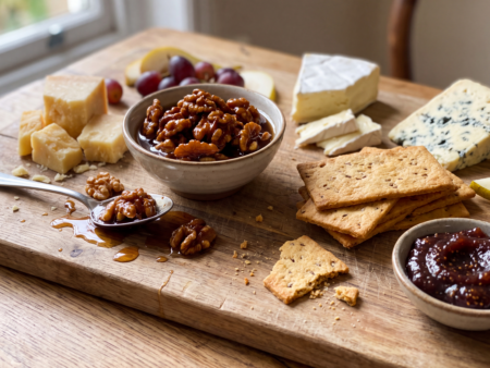 Kaasplankje met Walnoten in Suikersiroop en Sherry