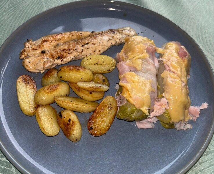 Witlof met ham, kaas en kipfilet