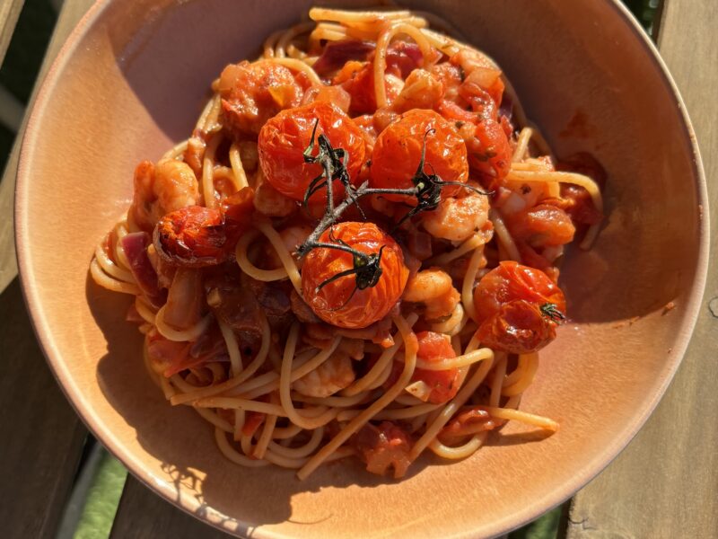 Spicy Garnalen Spaghetti met Tomaat🍝🍅🌶️🦐