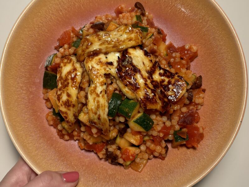 Tomaten Parelcouscous met Halloumi🍅🧀