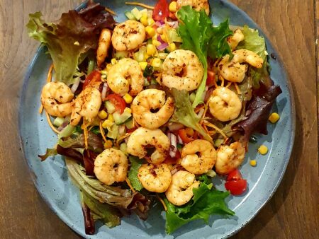 Gemengde salade met Gamba’s