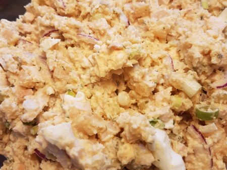 Koolraap salade met gerookte kip