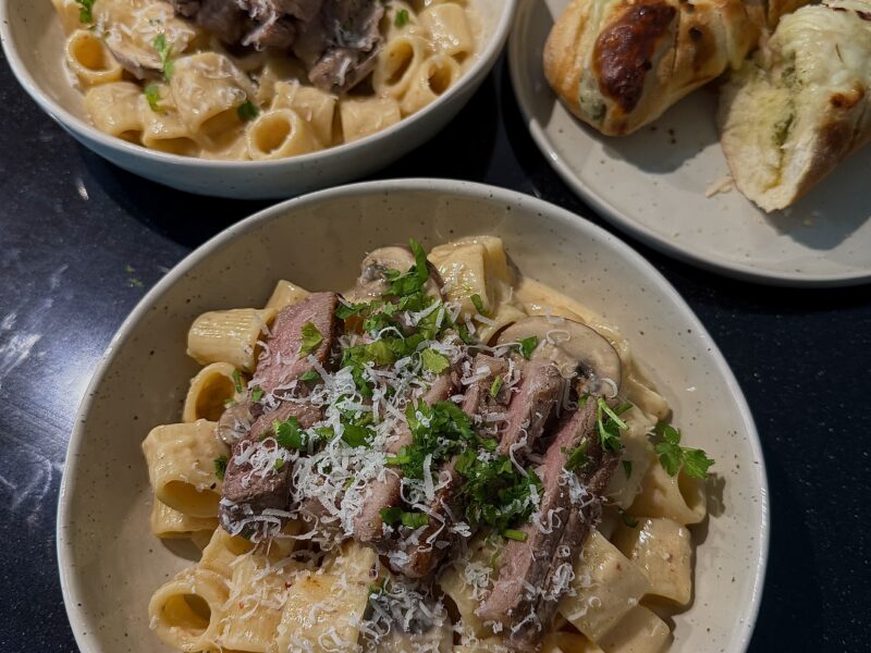 Rib-eye pasta