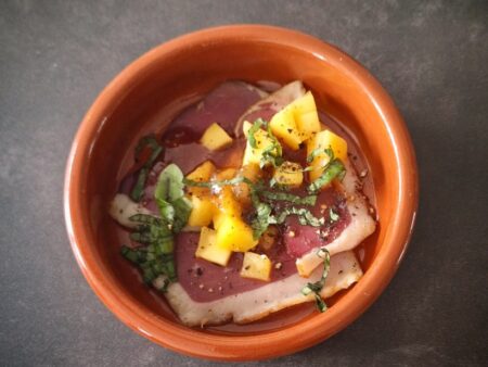 Gerookte Eendenborstfilet met Mangochutney