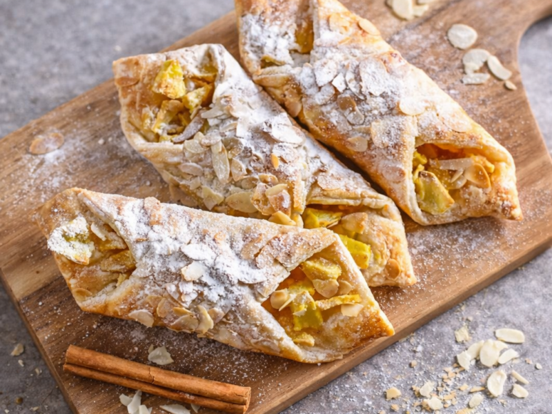 Bladerdeeggebakjes met appel