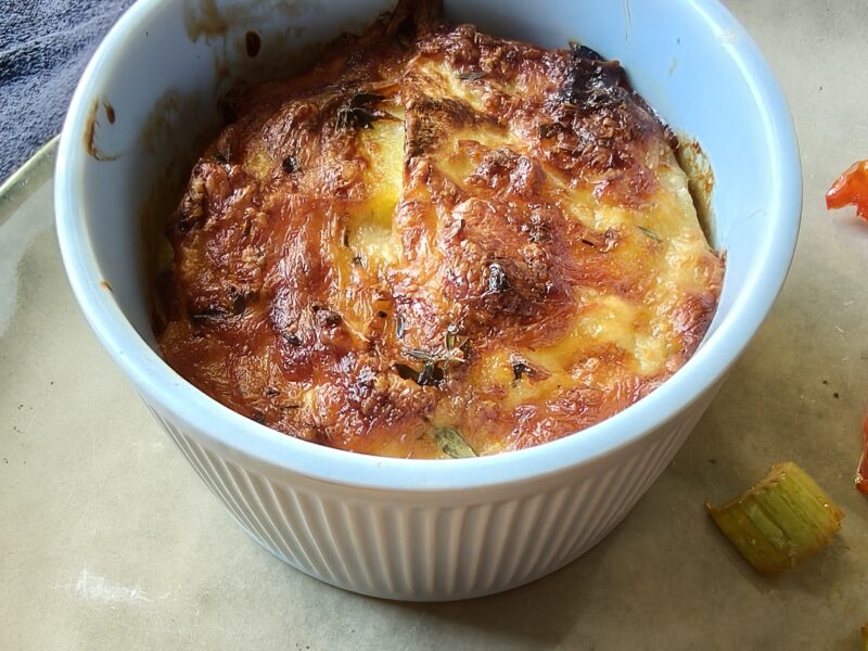 Aardappelgratin met ui uit de airfryer