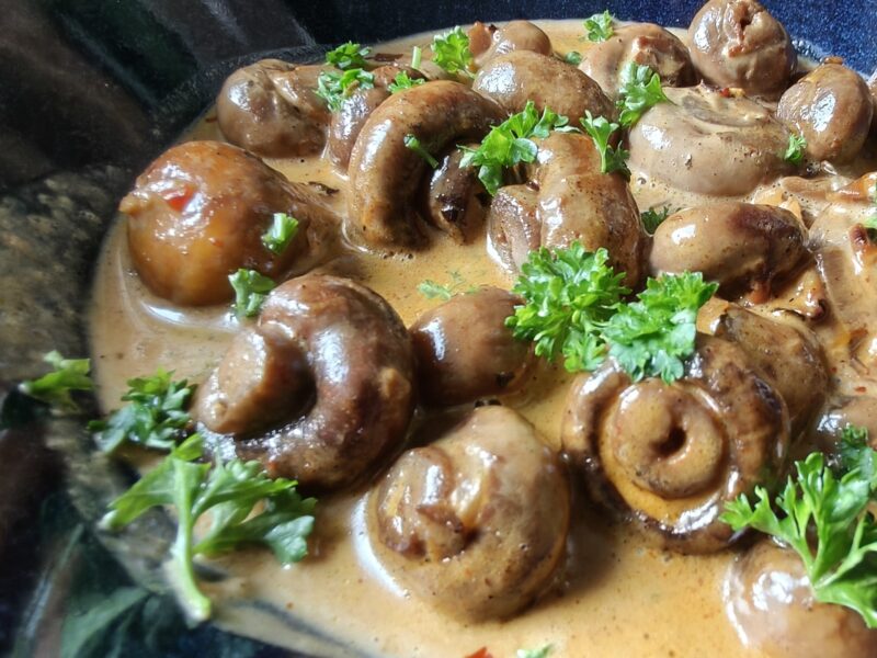 Pittige Romige Champignons