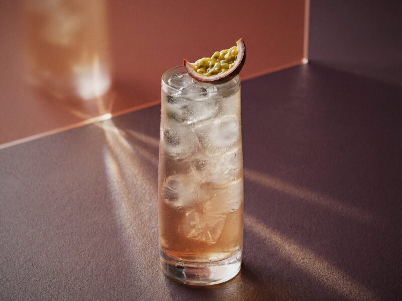 Passion Fruit Collins cocktail