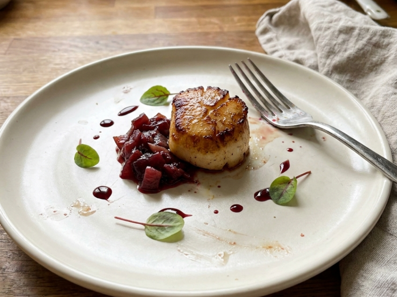 Rode Ui en Biet Marmelade met Coquilles