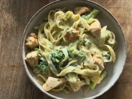 Gezonde Chicken Alfredo Pasta