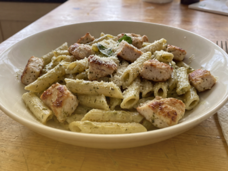 Romige kip-pesto pasta