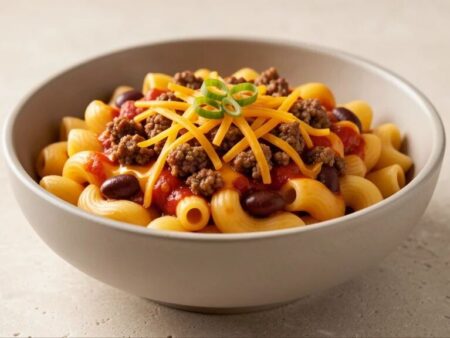 Chili-macaroni met kaas uit één pan