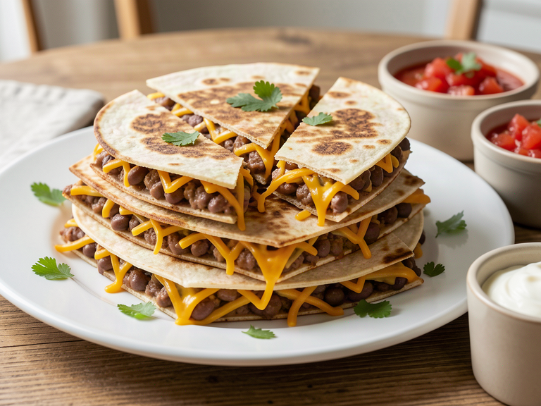 Quesadilla’s met bonen en kaas in 15 minuten