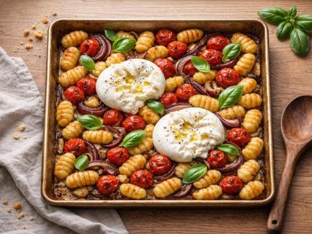 Krokante gnocchi met burrata en tomaat